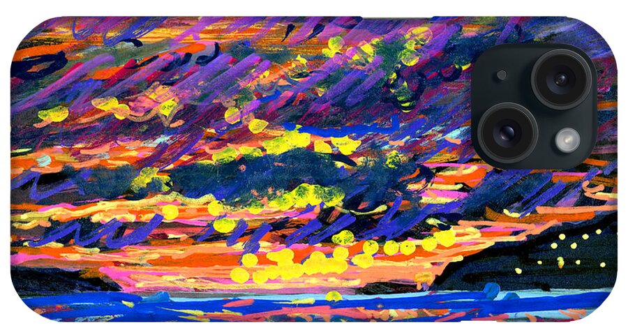 Sunset iPhone Case featuring the painting Water island Sunset by Candace Lovely