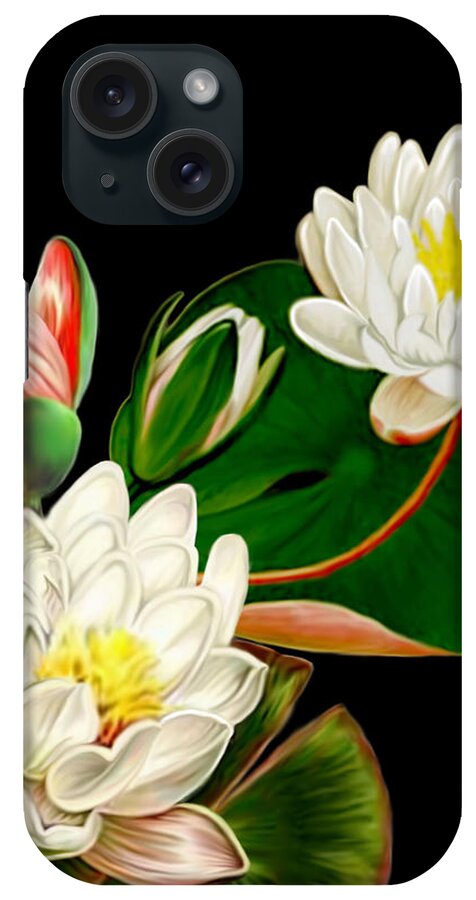 Water Lilies iPhone Case featuring the mixed media Water Lilies by Anthony Seeker
