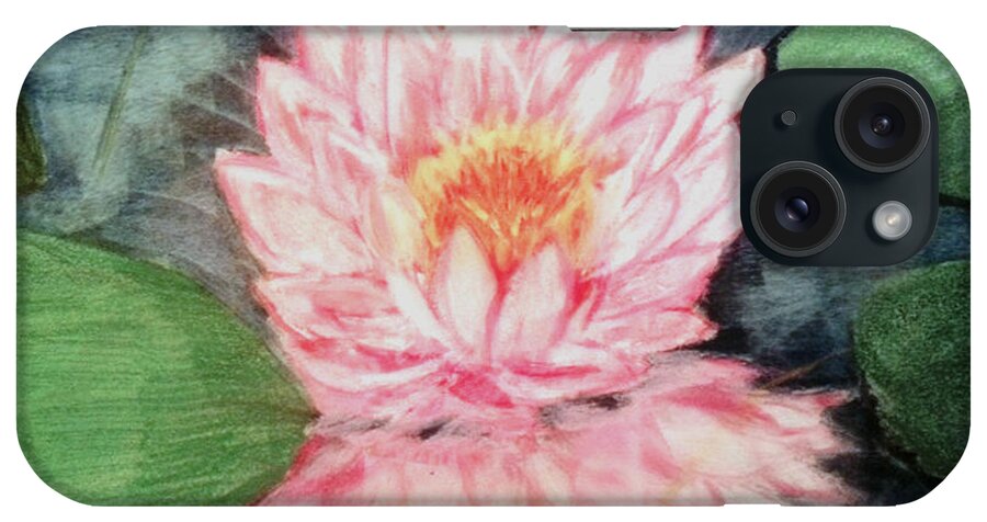 Lily iPhone Case featuring the pastel Water Lily by Renee Michelle Wenker