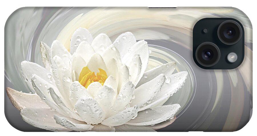 Water Lily iPhone Case featuring the photograph Water Lily Whirlpool by Gill Billington