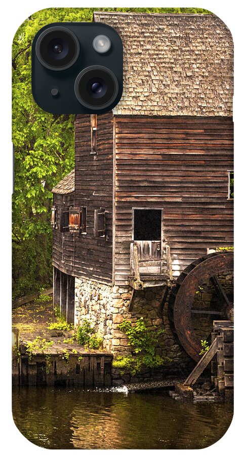 Old Wood Water Wheel iPhone Case featuring the photograph Water Wheel at Philipsburg Manor Mill House by Jerry Cowart