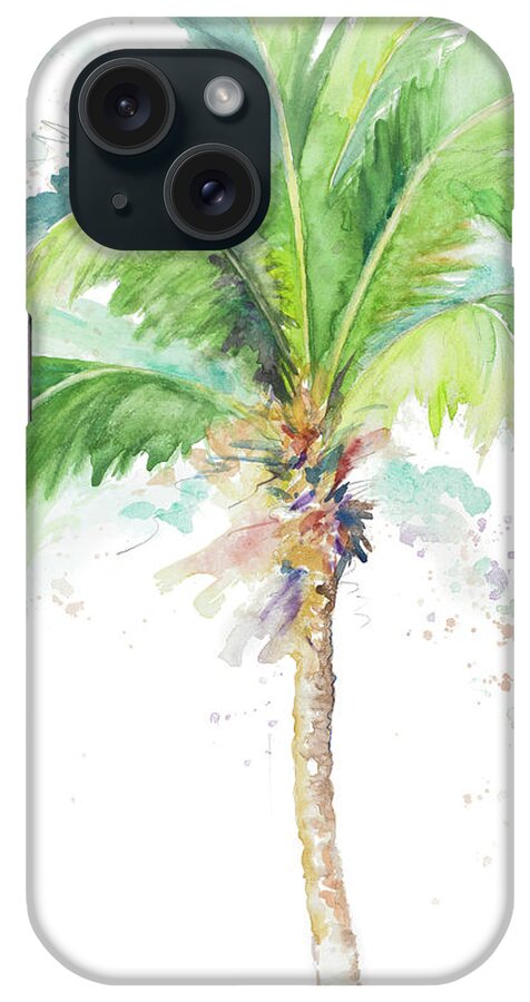 Watercolor iPhone Case featuring the painting Watercolor Coconut Palm by Patricia Pinto