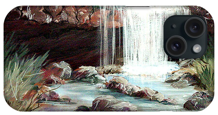 Waterfall iPhone Case featuring the painting Waterfall by Dorothy Maier