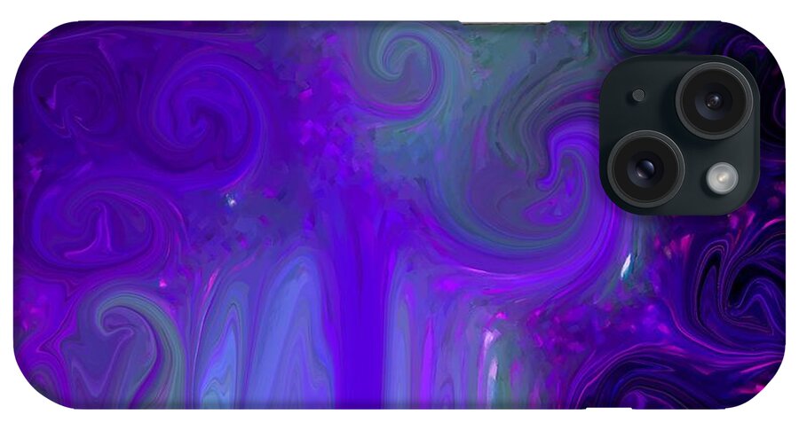 Abstract iPhone Case featuring the photograph Waves of Violet - Abstract by Susan Carella