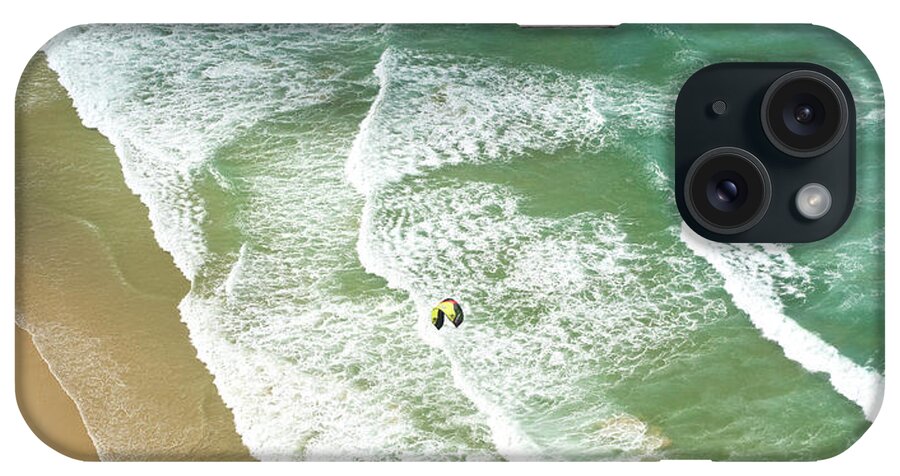 Water's Edge iPhone Case featuring the photograph Waves Rolling On To The Shore by © William Winkyi