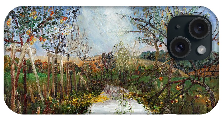 Fruit Tree iPhone Case featuring the painting Way Near Beselin After The Rain by Barbara Pommerenke