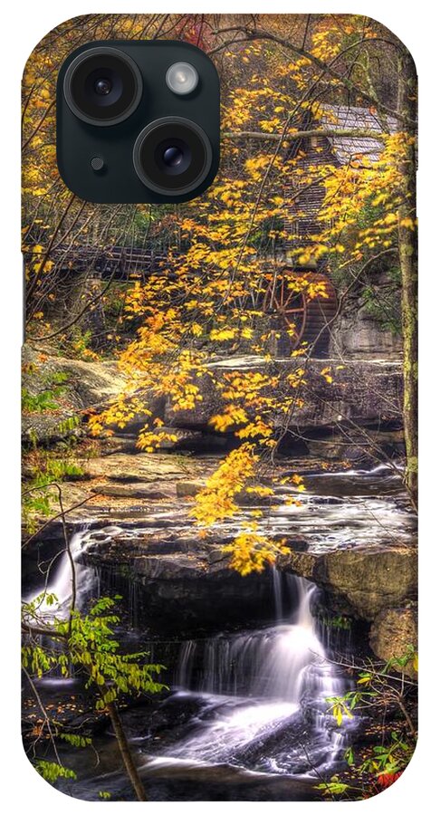 Glade Creek iPhone Case featuring the photograph We Have Reached the Mill - Glade Creek Grist Mill Babcock State Park West Virginia - Autumn by Michael Mazaika