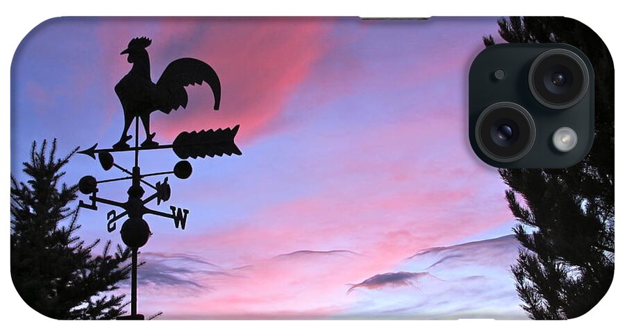 Rooster iPhone Case featuring the photograph Weather Vane Sunset by Phyllis Kaltenbach