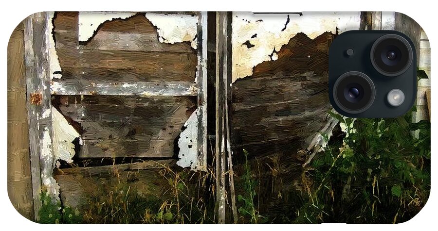Shed iPhone Case featuring the painting Weathered in Weeds by RC DeWinter
