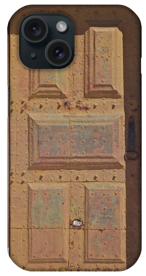 Architecture iPhone Case featuring the photograph Weathered Metal Rusted Door of Medieval Europe by David Letts