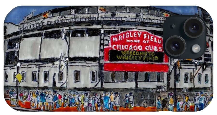 Cubs iPhone Case featuring the painting Welcome to Wrigley Field by Phil Strang