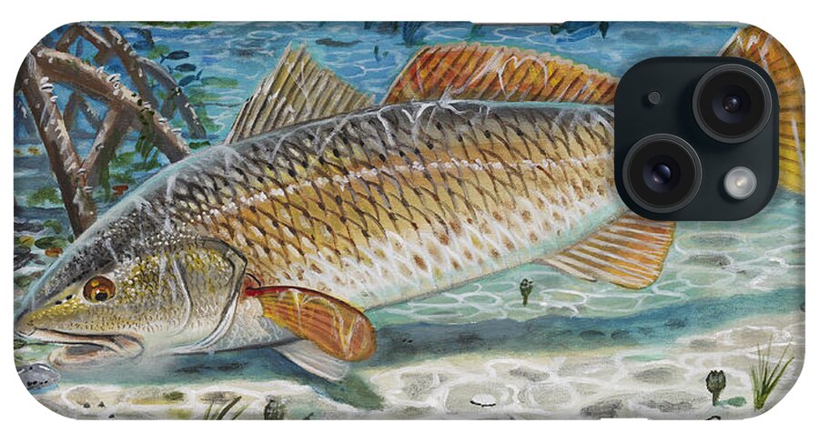 Redfish iPhone Case featuring the painting West Coast Red by Carey Chen