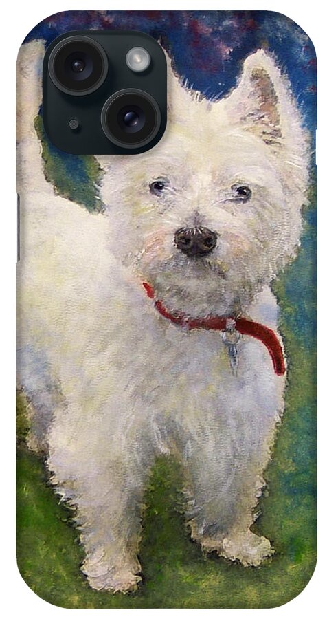 Dog iPhone Case featuring the painting West Highland Terrier HOLLY by Richard James Digance