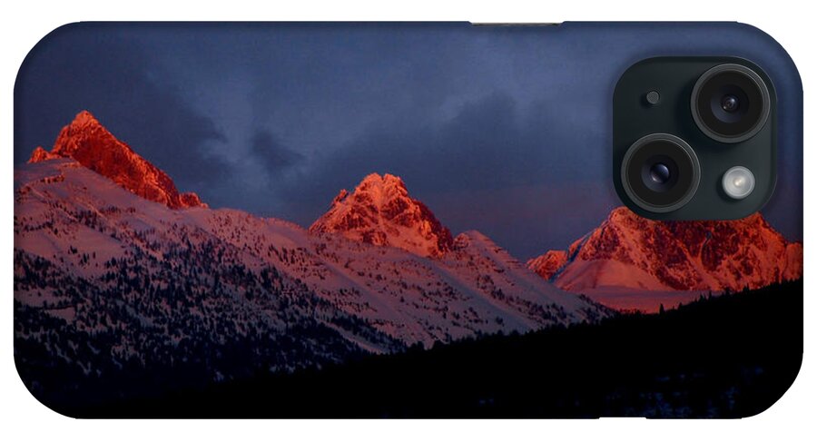 Tetons iPhone Case featuring the photograph West Side Teton Sunset by Raymond Salani III