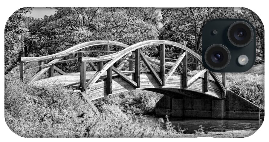 Wheaton iPhone Case featuring the photograph Wheaton Northside Park Bridge Black and White by Christopher Arndt