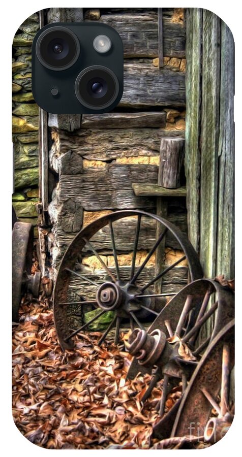Wagon Wheel iPhone Case featuring the photograph Wheels of Time by Benanne Stiens