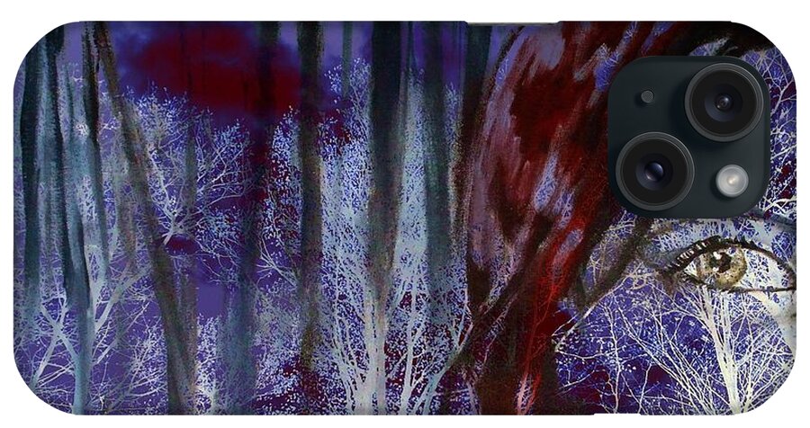 Little Red Riding Hood iPhone Case featuring the digital art When Darkness Beckons by Shana Rowe Jackson