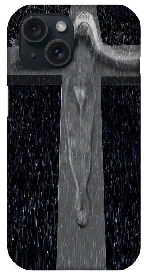 Jesus iPhone Case featuring the mixed media When I am just a faded memory by Giorgio Tuscani