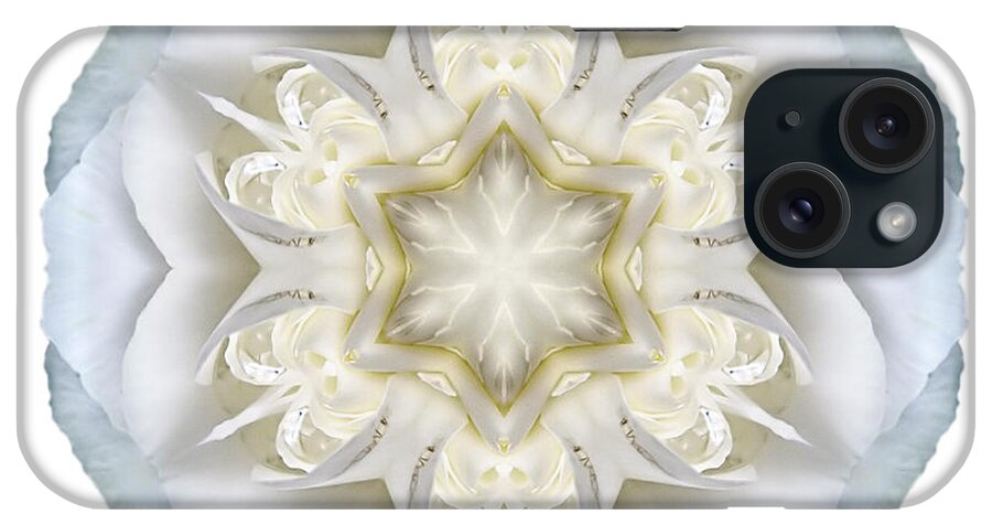 Flower iPhone Case featuring the photograph White Begonia II Flower Mandala White by David J Bookbinder