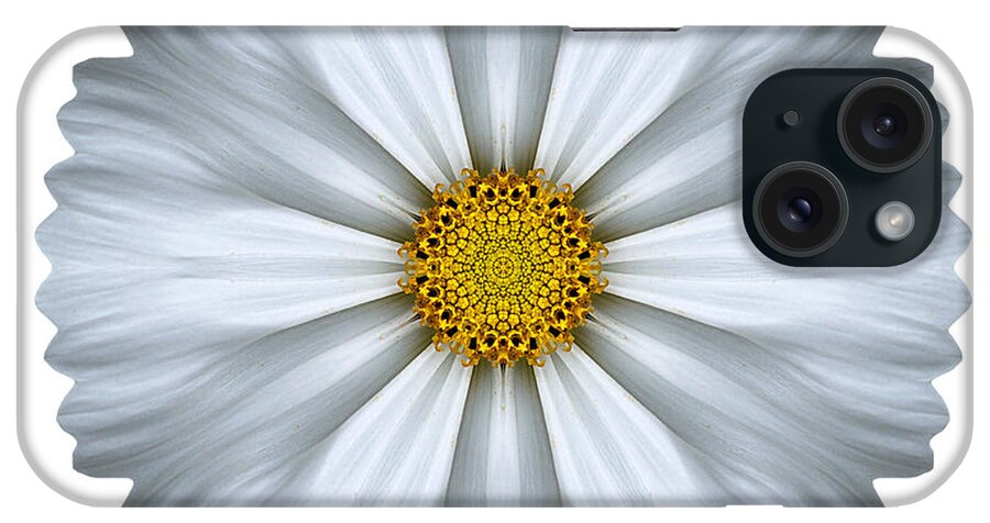 Flower iPhone Case featuring the photograph White Cosmos I Flower Mandala White by David J Bookbinder