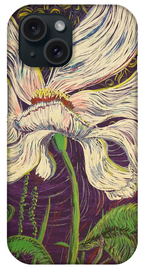 White Flower iPhone Case featuring the painting White Flower Series 6 by Stefan Duncan