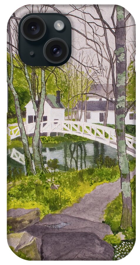 Maine iPhone Case featuring the painting White Footbridge by Mike Robles