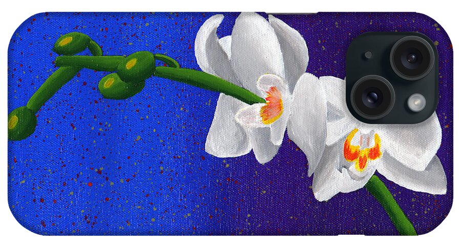 White Orchids iPhone Case featuring the painting White Orchids by Laura Forde