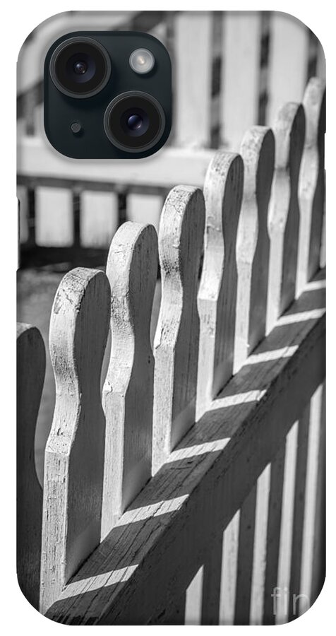 Black iPhone Case featuring the photograph White Picket Fence Portsmouth by Edward Fielding