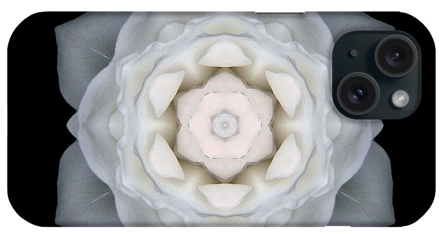 Flower iPhone Case featuring the photograph White Rose I Flower Mandala by David J Bookbinder