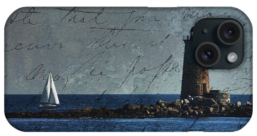 Whaleback Lighthouse iPhone Case featuring the photograph White sails on blue by Jeff Folger