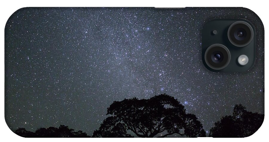 Konrad Wothe iPhone Case featuring the photograph White Silk Floss Tree And Starry T Sky by Konrad Wothe