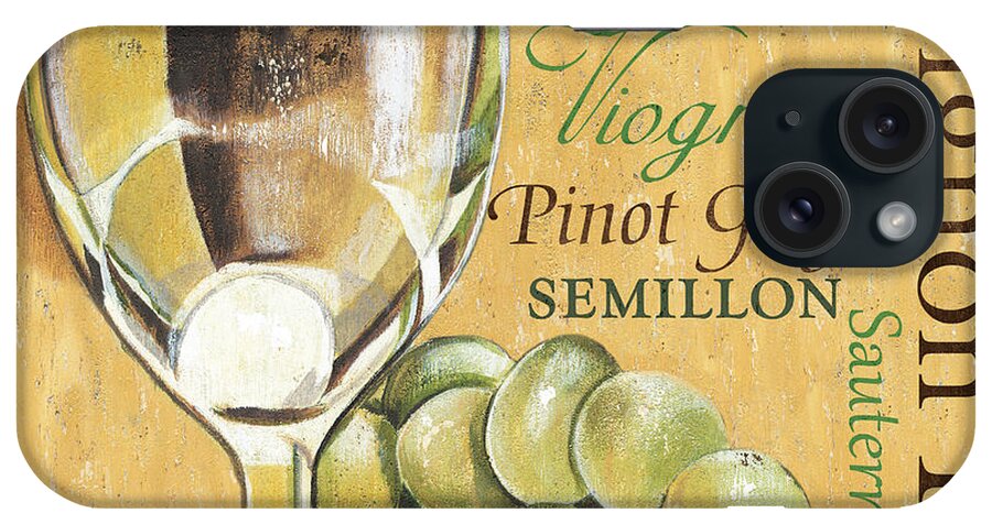 Wine iPhone Case featuring the painting White Wine Text by Debbie DeWitt