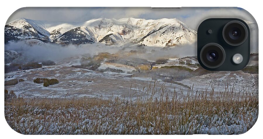 Whiterock Mountain iPhone Case featuring the photograph Whiterock Winter Mist by Kelly Black