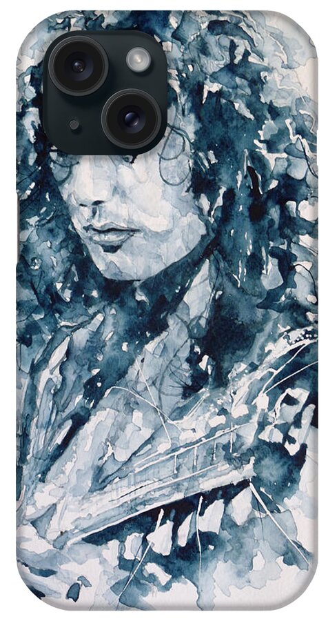 Led Zeppelin iPhone Case featuring the painting Whole Lotta Love Jimmy Page by Paul Lovering