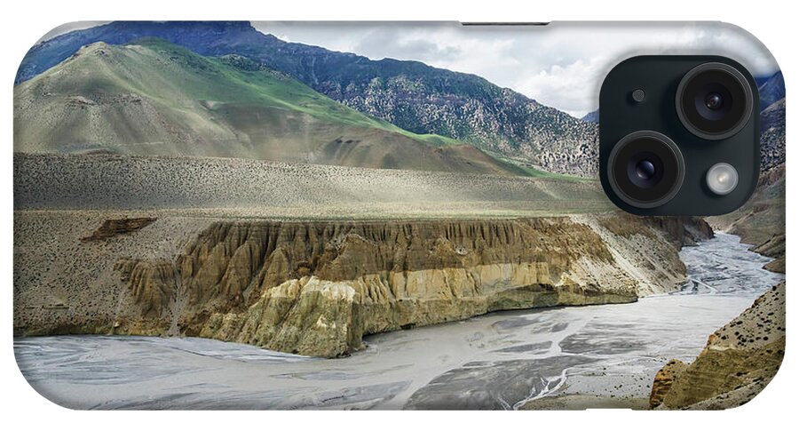Himalayas iPhone Case featuring the photograph Wide Angle View Of Kali Gandaki Riverbed by Sergey Orlov / Design Pics