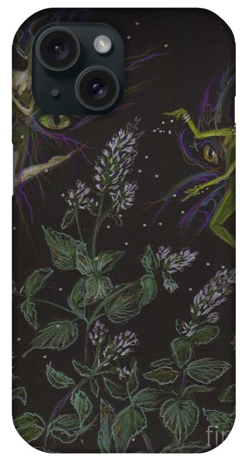 Catnip iPhone Case featuring the drawing Wild Catnip by Dawn Fairies