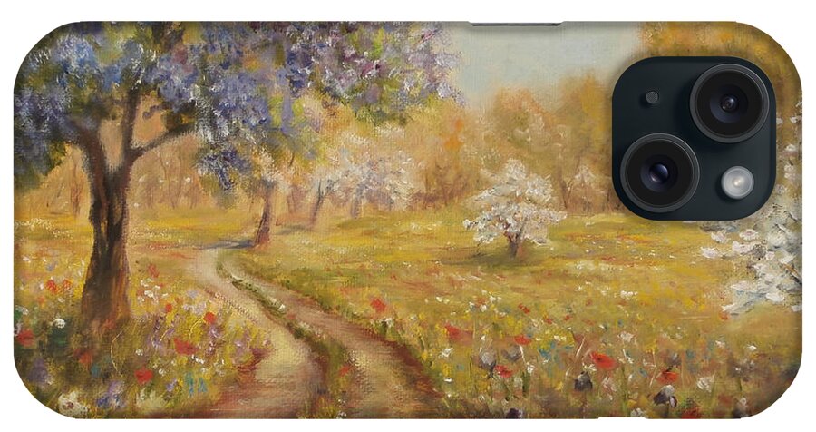Luczay Fine Art iPhone Case featuring the painting Wild garden path by Katalin Luczay