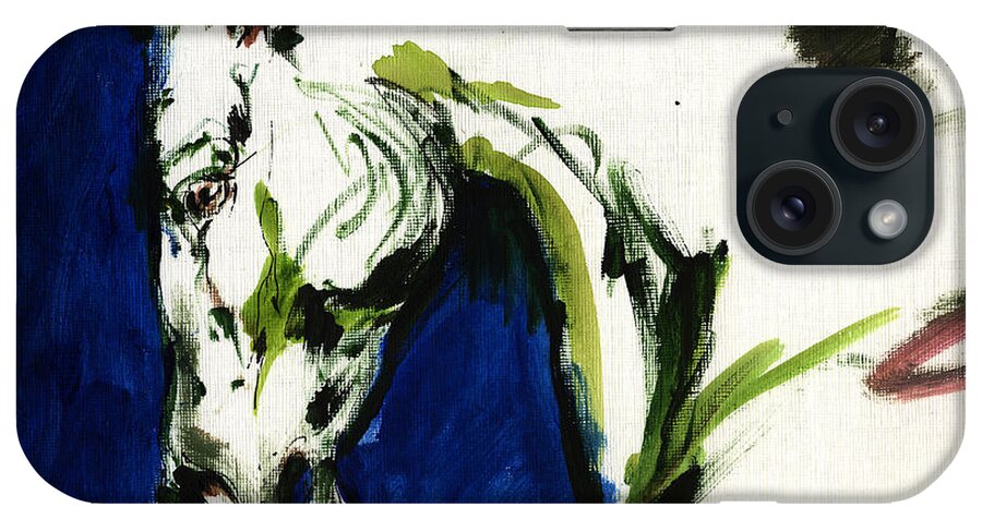 Horse Artwork iPhone Case featuring the painting Wild Horse by Ang El