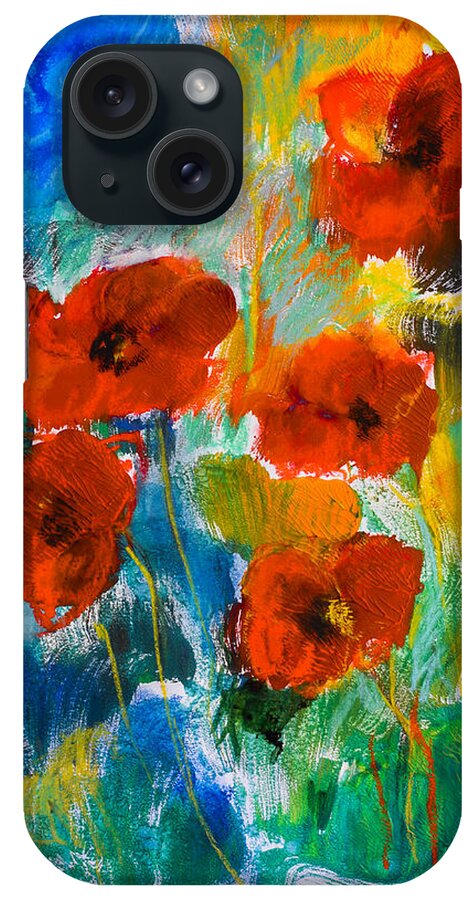 Poppies iPhone Case featuring the painting Wild Poppies by Elise Palmigiani