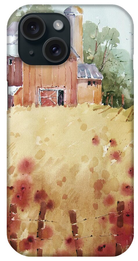 Barn iPhone Case featuring the painting Wild Poppies by Joyce Hicks