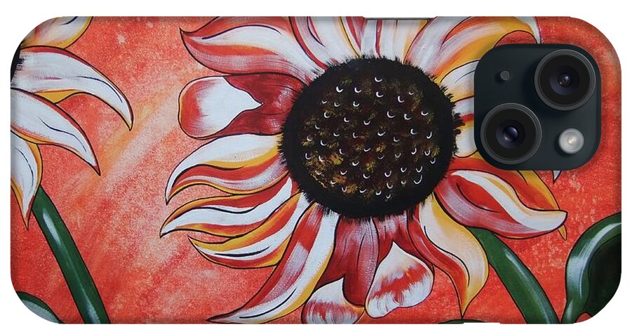 Sunflower iPhone Case featuring the painting Wild Sunflowers by Cindy Micklos