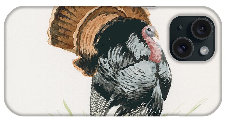Wild Turkey iPhone Case featuring the painting Wild Turkey by Timothy Livingston