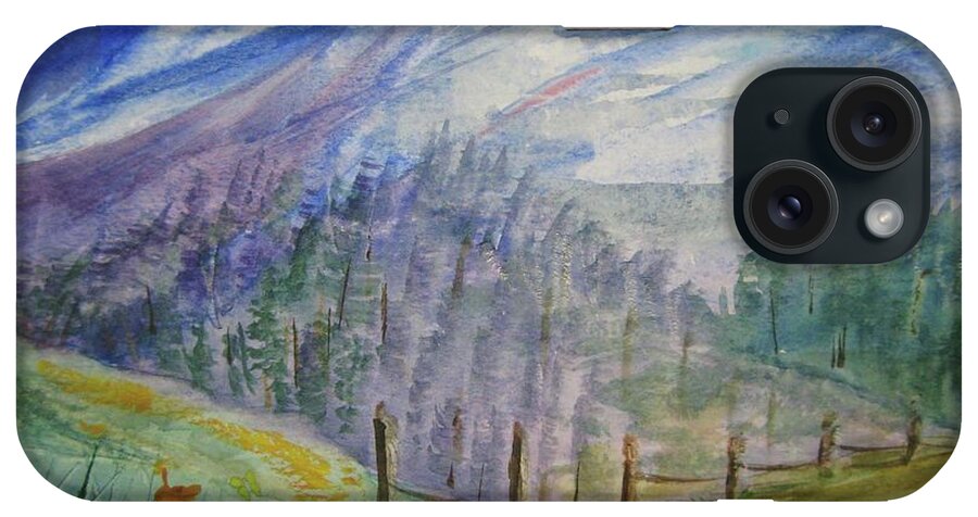 Windy Sky iPhone Case featuring the painting Wild Winds by Ellen Levinson