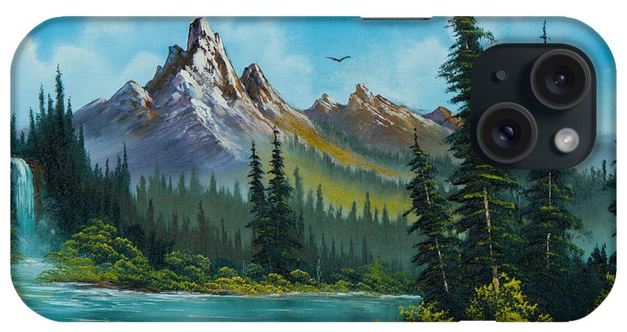 Landscape iPhone Case featuring the painting Wilderness Waterfall by Chris Steele