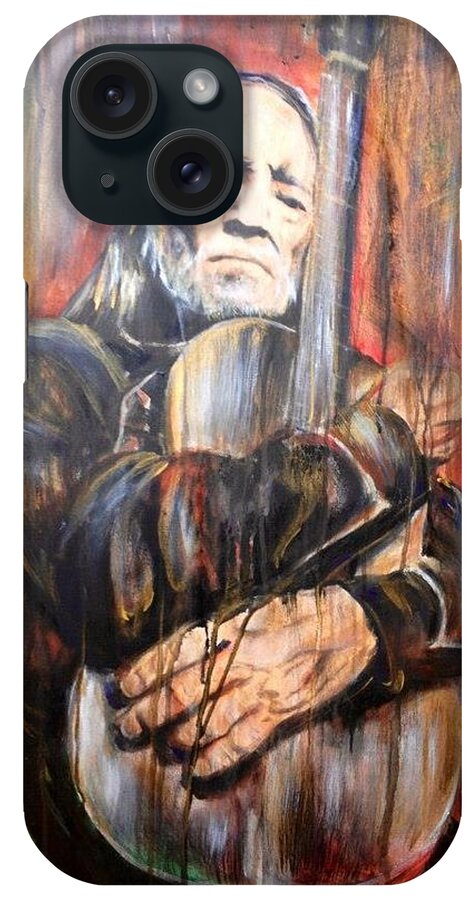  iPhone Case featuring the painting Willie Nelson by Robyn Chance