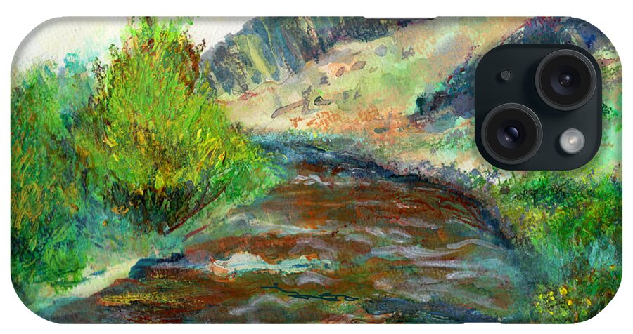 C. Sitton Paintings iPhone Case featuring the painting Willow Creek in Spring by C Sitton