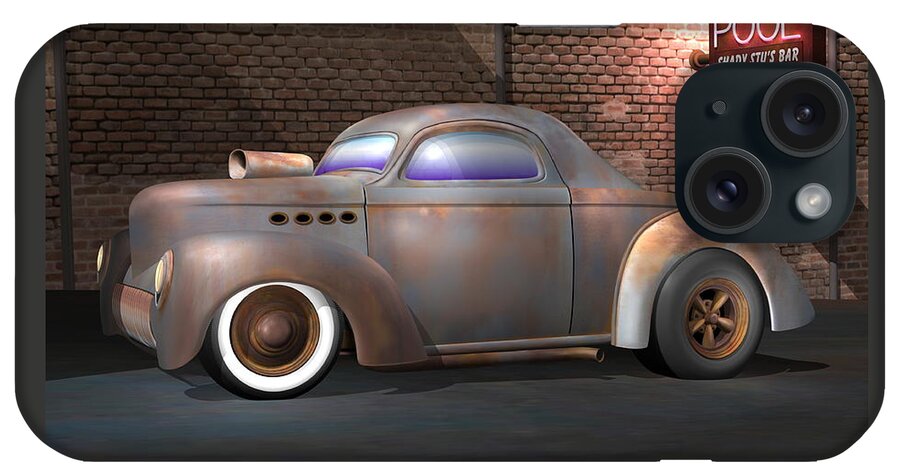 Car iPhone Case featuring the digital art Willys Street Rod by Stuart Swartz