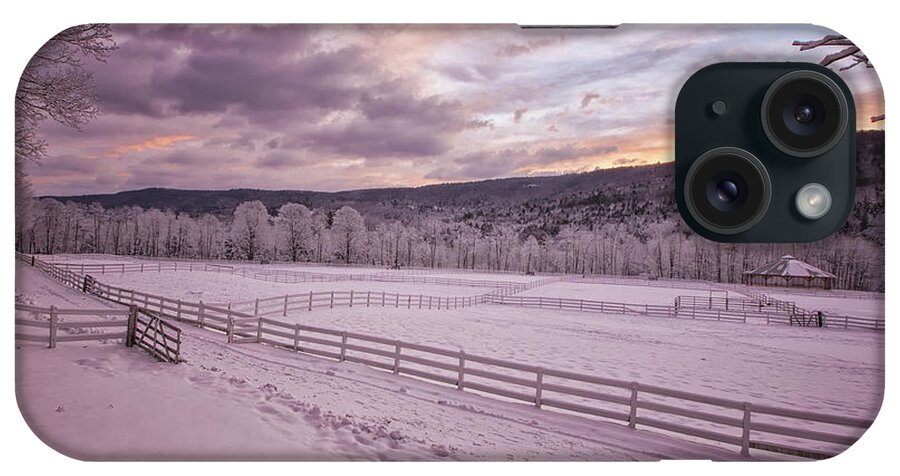 Horse Farm Winter iPhone Case featuring the photograph Winchester Stables In Winter by Tom Singleton