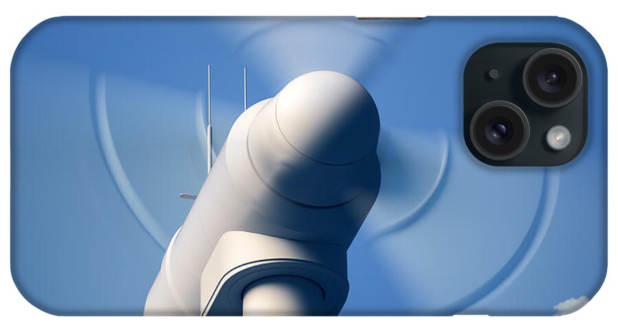 Wind iPhone Case featuring the photograph Wind Turbine rotating close-up by Johan Swanepoel
