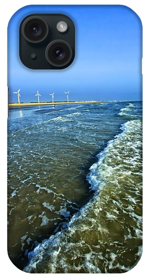 Water's Edge iPhone Case featuring the photograph Windfarm Beach, Mandvi, Kutch, Gujarat by © Jayesh Bheda